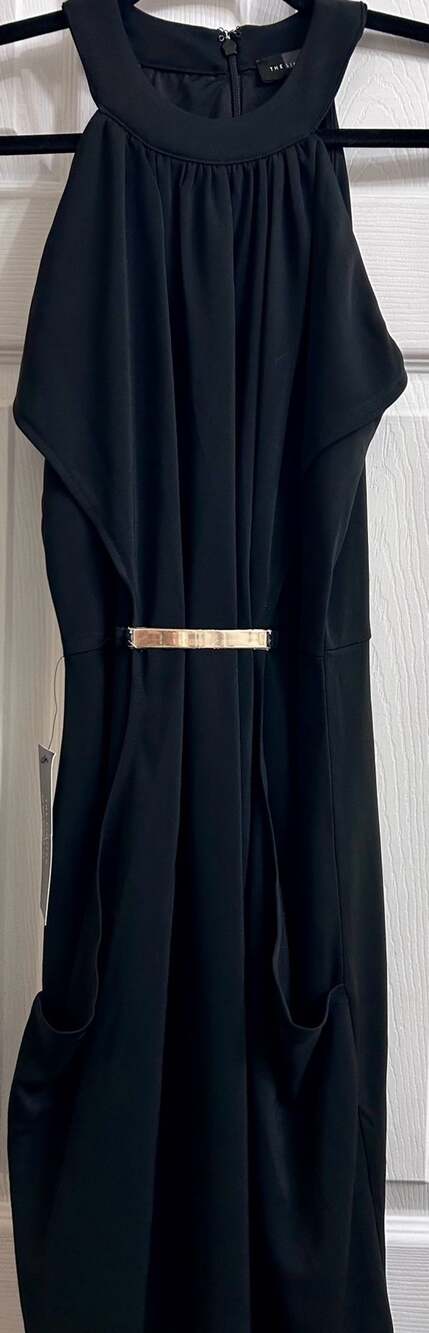 The Limited Halter Dress Size 0 Black Gold Accent